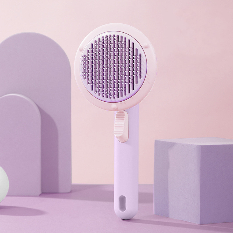 Spazzola per la Rimozione del Pelo a Forma di Zucca con Sistema di Pulsante Cani e Gatti