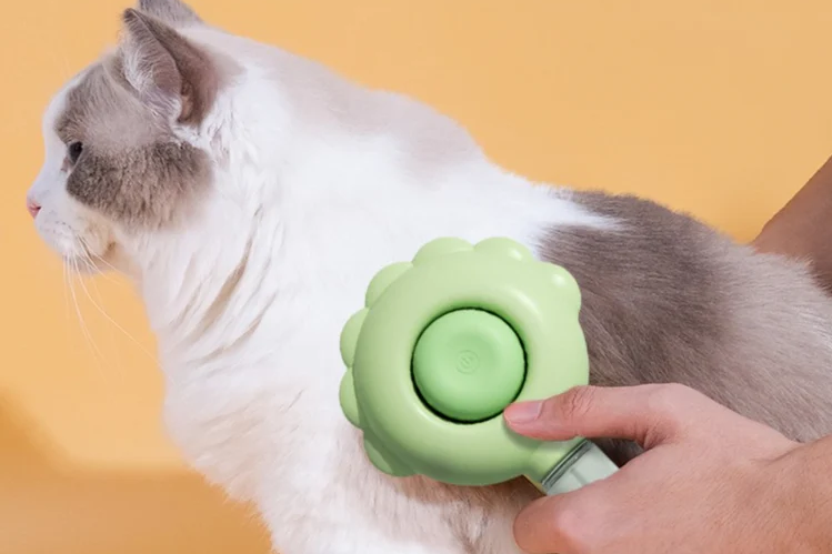 Spazzola Spray per Gatti con Pulsante di Rilascio per la Rimozione Facile del Pelo